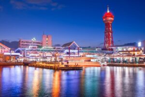 Fukuoka, Japan Waterfront Cityscape