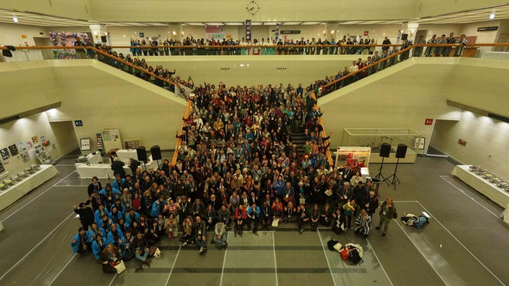 600 tourist guides from around the world at the Fukuoka City Museum during the 2026 Convention