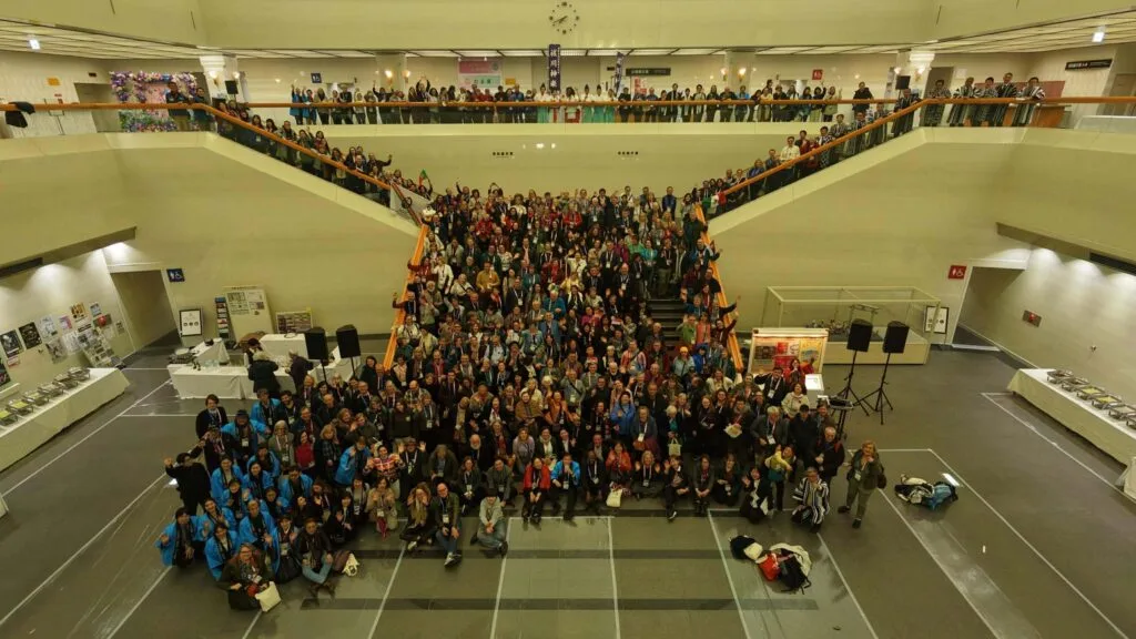 600 tourist guides from around the world at the Fukuoka City Museum during the 2026 Convention