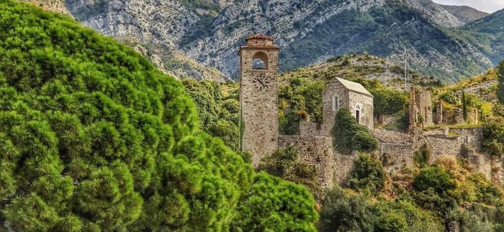 The ruins of Stari Bar, the old town of Bar in Montenegro