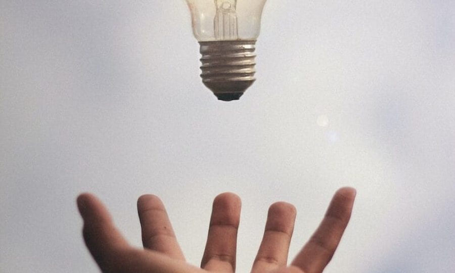 person catching light bulb